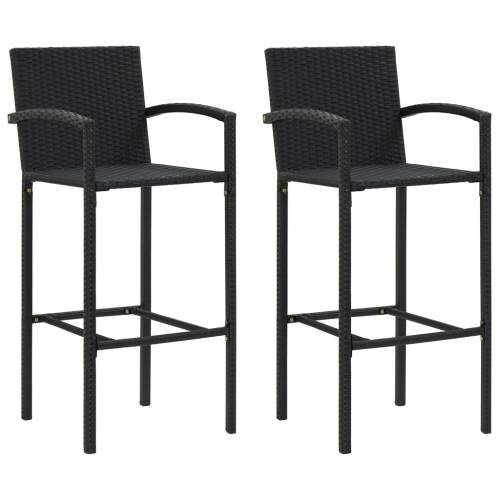Shumee zahrada-XL Barové stoličky 2 ks černé polyratan
