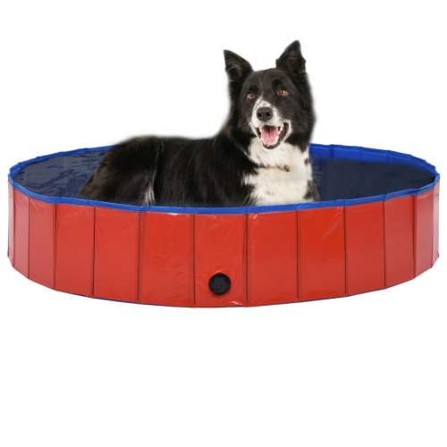 Shumee zahrada-XL Skládací bazén pro psy červený 160 x 30 cm PVC