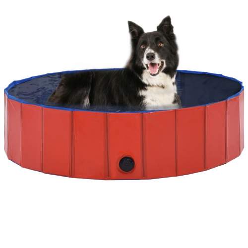 zahrada-XL Skládací bazén pro psy červený 120 x 30 cm PVC