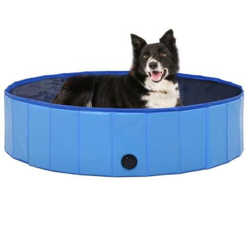 Shumee zahrada-XL Skládací bazén pro psy modrý 120 x 30 cm PVC