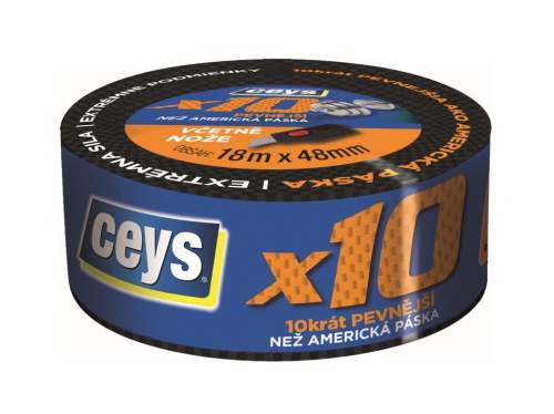 Ceys Profesionální páska "x10" - opravná lepící páska armovaná 18 m x 48 mm