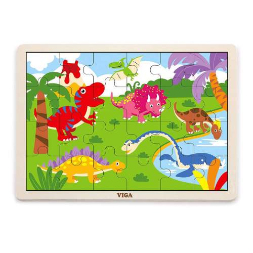 Dětské dřevěné puzzle Viga Varianta: Dino - multicolor