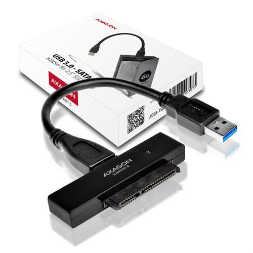 AXAGON ADSA-1S6, USB3.0 - SATA 6G UASP HDD/SSD adaptér vč. 2.5" pouzdra černá