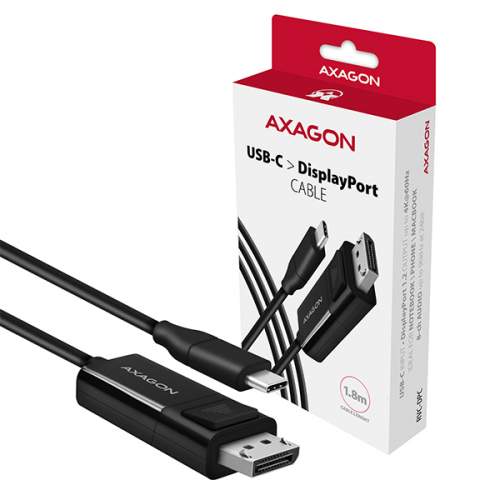 AXAGON RVC-DPC USB-C -> DisplayPort adaptér, kabel 1,8m