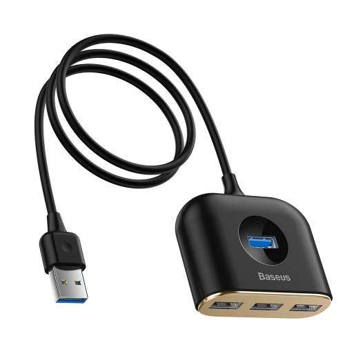 Baseus Square Round USB Adapter, HUB USB 3.0 to 1x USB 3.0 + 3x USB 2.0.1m (Black) Baseus - RC_84636