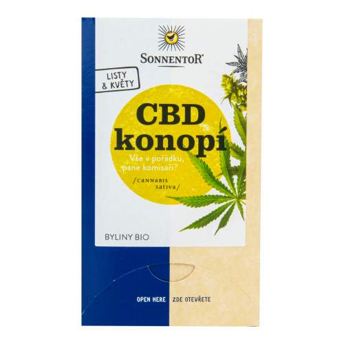 BIO bylinný čaj, Sonnentor Konopí CBD, Cannabis sativa, porcovaný, 18 sáčků