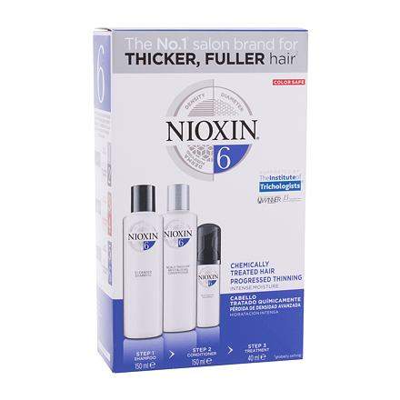 Nioxin System 6 sada šampon System 6 Cleanser Shampoo 150 ml + kondicionér System 6 Scalp Therapy Revitalising Conditioner 150 ml + péče o vlasy System 6 Scalp & Hair Treatment 40 ml pro ženy