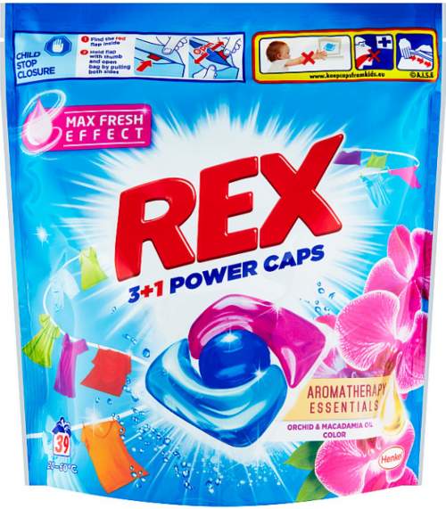 Rex prací kapsle Power Caps Aromatherapy Orchid & Macadamia Oil 39 ks 507 g