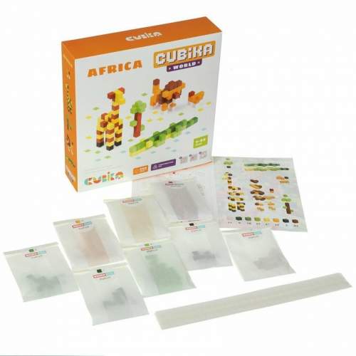CUBIKA - Cubik 15306 Pixel "Afrika" - dřevěná 3D stavebnice 200 kostek