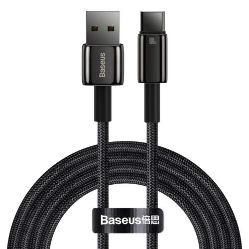 Baseus Tungsten kabel USB / USB-C 100W 2m, černý (CAWJ000101)