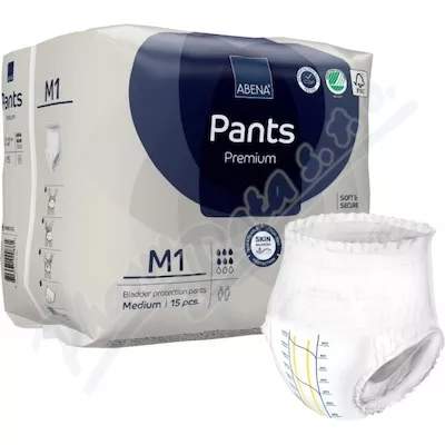 Abena Pants Premium M1 kalhotky absorpční navlékací, prodyšné, boky 80-110CM, 1400ML,15KS