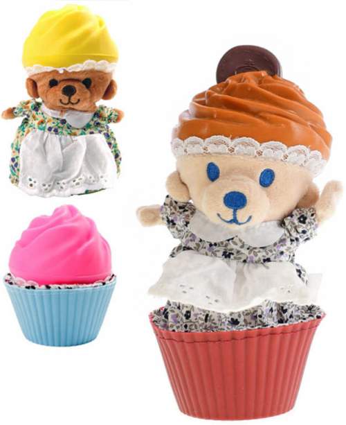 Mikro hračky Trading Cupcake medvídek plyšový 10cm vonící, 12 druhů v blistru