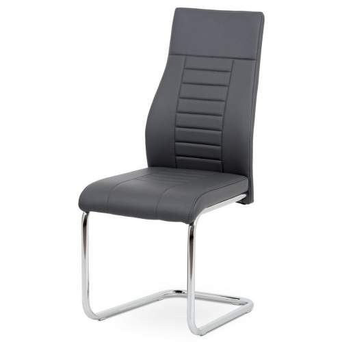 Autronic Jídelní židle, šedá koženka / chrom - HC-955 GREY