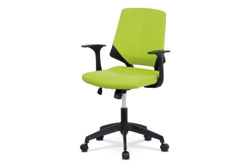 - Juniorská kancelářská židle, potah zelenožlutá látka, černý plast, houpací mecha - KA-R204 GRN