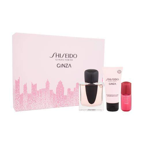 Shiseido Ginza dárková kazeta pro ženy parfémovaná voda 50 ml + tělové mléko 50 ml + pleťové sérum Ultimune Power Infusing Concentrate 10 ml