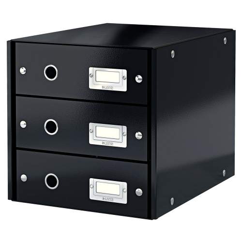 Leitz - zásuvkový box - 3 zásuvky, černý