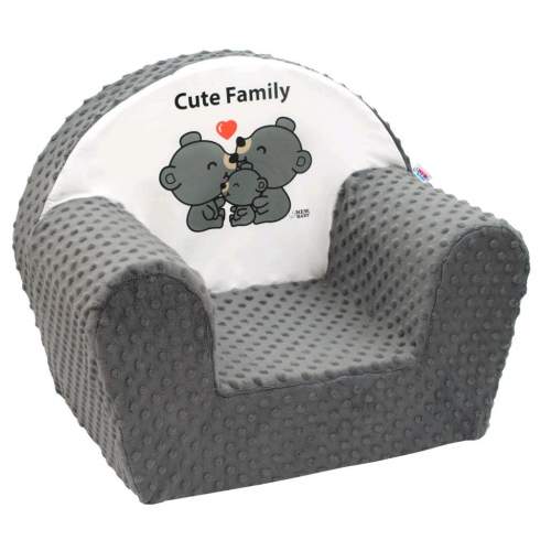 Dětské křeslo z Minky New Baby Cute Family Varianta: šedé - šedá