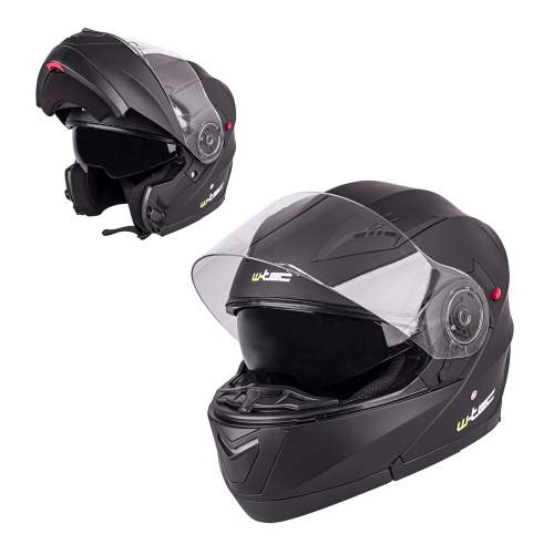 Výklopná přilba W-TEC YM-925 Barva Pure Matt Black, Velikost L (59-60)