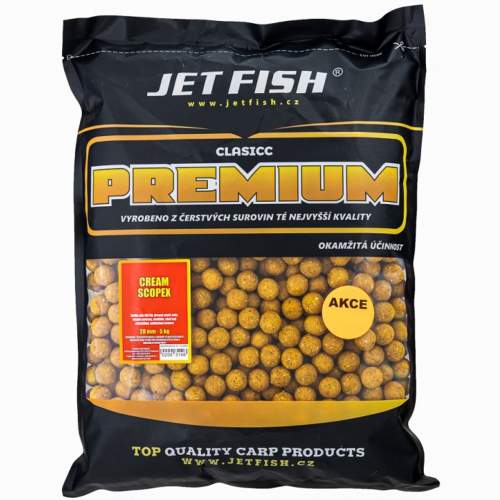 JetFish Premium clasicc boilie 5kg - 24mm : CREAM / SCOPEX