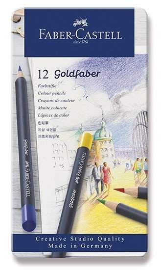 Pastelky Goldfaber - plechová krabička 12 ks - Faber-Castell