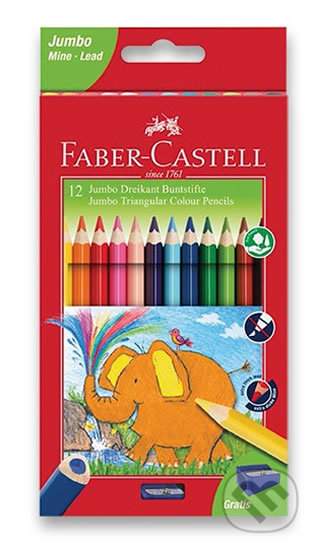 Pastelky Faber-Castell trojhranné EXTRA JUMBO, 12 barev