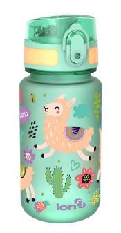 Zelená dětská lahev Ion8 One Touch Kids Llamas (350 ml)