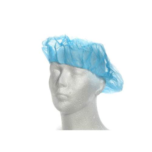 Čepice baret netkaný textil s gumičkou modrá