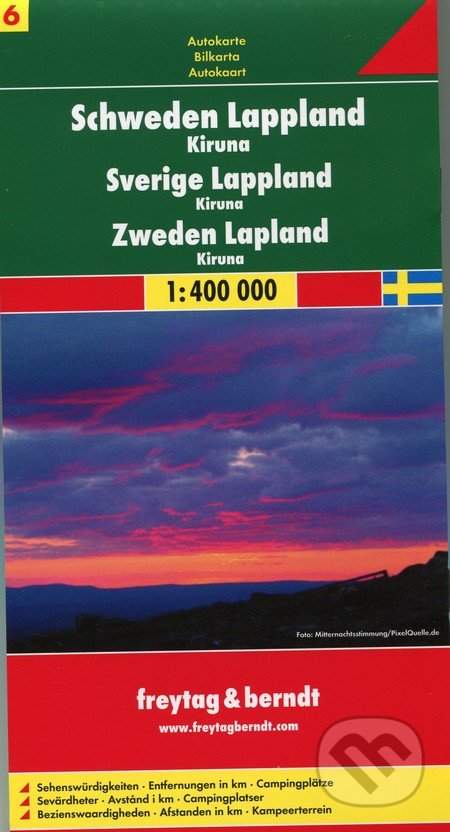 Freytag a Berndt Švédsko 6 - Laponsko 1:400 000 automapa
