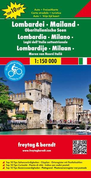 Lombardei, Mailand, Oberitalienische Seen/Lombardie,Miláno,Hornoitalská jezera 1:150T/automapa - freytag&berndt