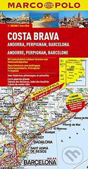 Marco Polo Costa Brava, Andorra, Perpigan, Barcelona 1:200 000 automapa