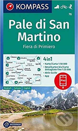 Kompass 76 Pale di San Martino 1:50 000 turistická mapa