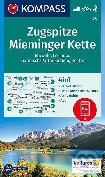 Zugspitze, Mieminger Kette 25 NKOM [Mapy, Atlasy]