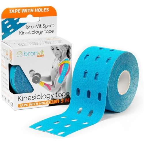 Bronvit Sport Kinesio Tape Děrovaný Modrá 5cmx5m