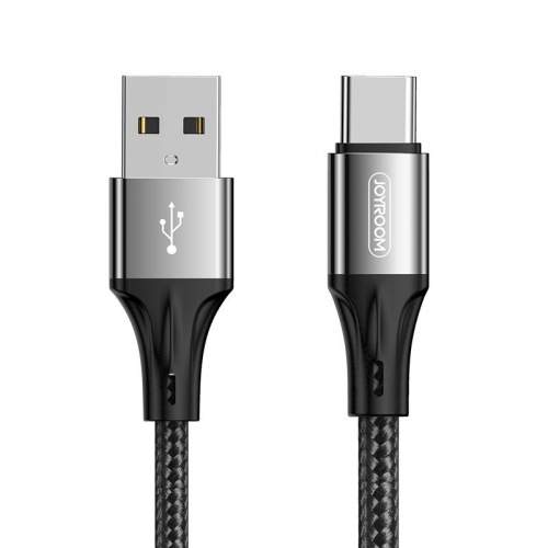 Joyroom S-1030N1 odolný nylonem opletený kabel USB / USB-C 3A 1m black