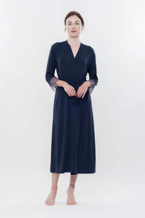 Effetto Woman's Housecoat 03158 Navy Blue