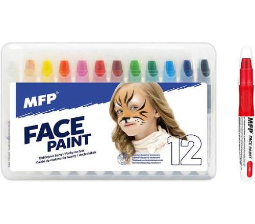 Obličejové barvy MFP Face Paint, sada 12 barev