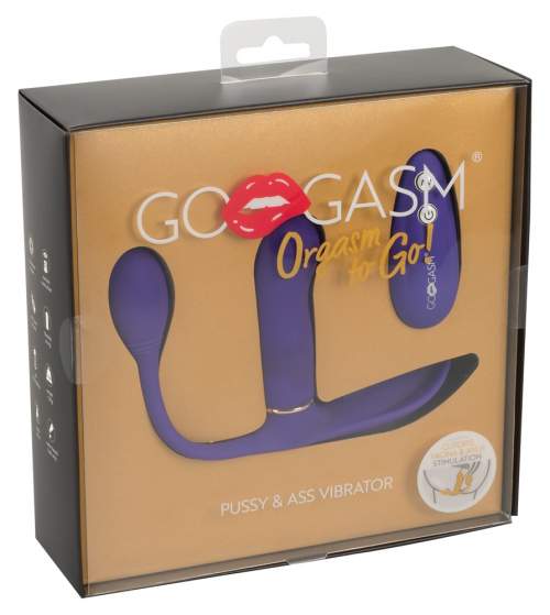 GoGasm Pussy &amp; Ass - cordless, radio 3-arm vibrator (purple)