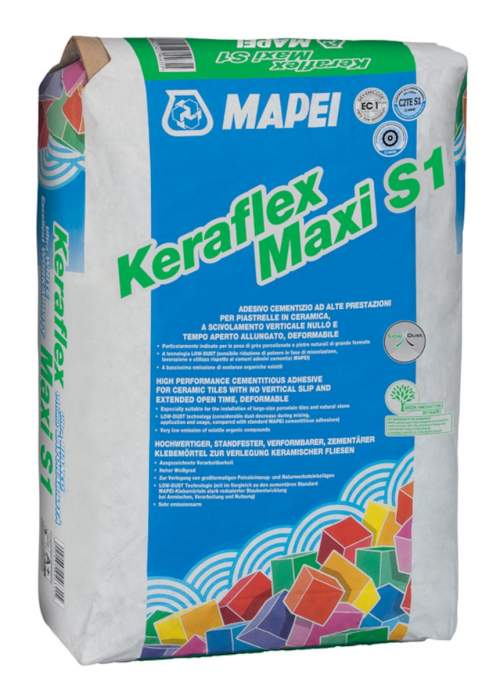 Flexibilní lepidlo na obklady a dlažbu Mapei Keraflex Maxi C2TE S1 25 kg šedá