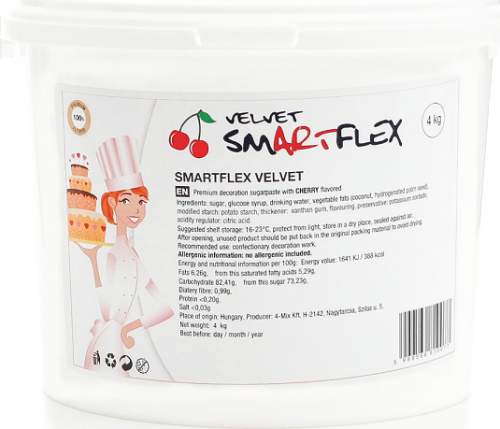 Smartflex Velvet Třešeň 4 kg (Potahovací a modelovací hmota na dorty)