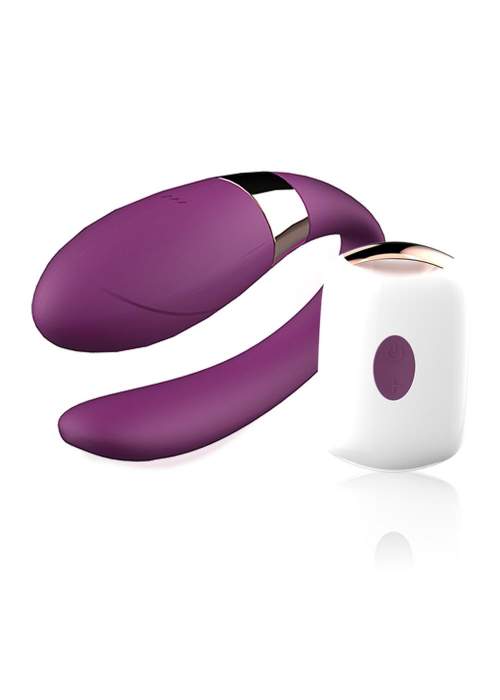Párový vibrátor V-Vibe Purple na dálkové ovládání, USB nabíjecí, 7 režimů