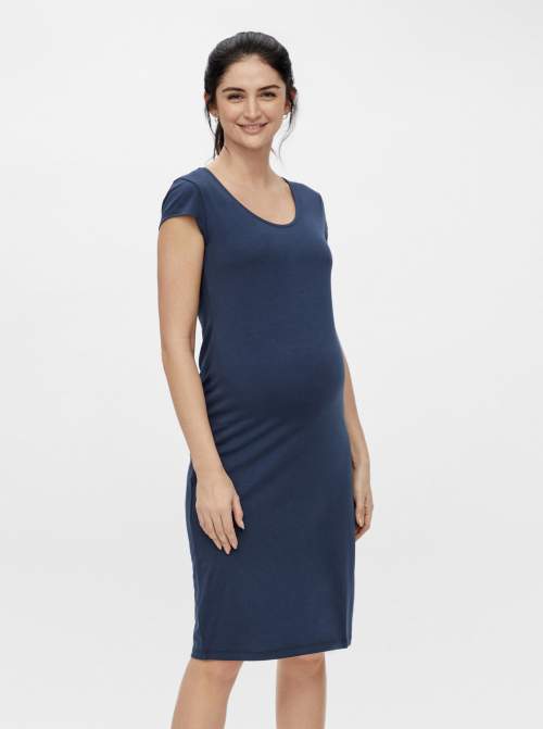 Mama licious Modré těhotenské pouzdrové šaty Elnora - Dámské