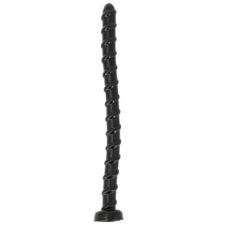 Analconda Achill, dlouhé černé vinylové anální dildo 50 x 3,5 cm