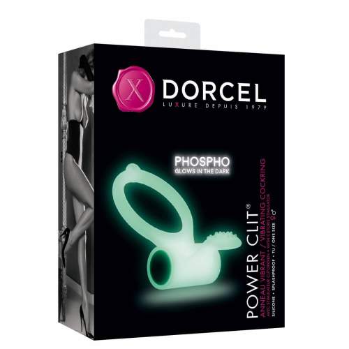 Dorcel - vibrační kroužek na penis, svítící ve tmě (bílý)