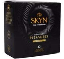 Kondomy Skyn Unknown Pleasures, vroubky a ochucené, 42 ks KondomyRS04
