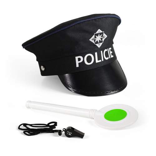 Rappa Sada policie látka/plast čepice, plácačka, píšťalka na kartě 30x48x8cm