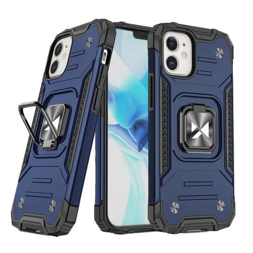 Wozinsky Ring Armor pro iPhone 14 pancéřový kryt magnetický držák kroužek modrý