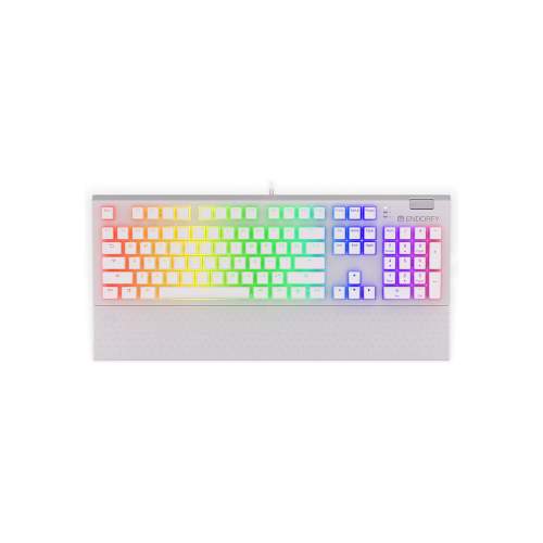 Endorfy herní klávesnice Omnis OWH Pudd.Kailh BL RGB / USB / blue switch / drátová /mechanická/US layout/bílá RGB