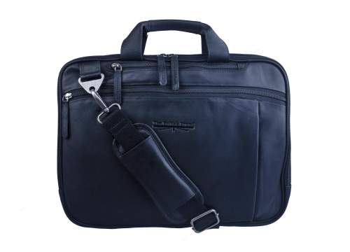 Pánská kožená taška do práce vhodná na notebook 15,4&quot;  LBB-125 černá, The British Brand