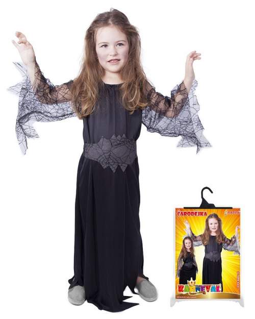 Dětský kostým čarodějnice/ Halloween - černá (M)