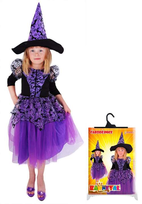 Dětský kostým čarodějnice fialová (M)